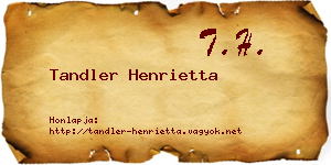 Tandler Henrietta névjegykártya